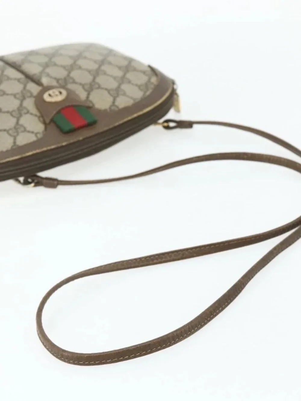GUCCI GG Supreme Shoulder Bag PVC Beige Gold 904 02 047 Auth